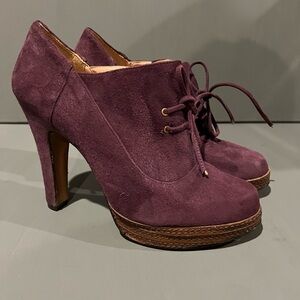 Luiza Barcelos suede wine‎ burgundy booties size 10B